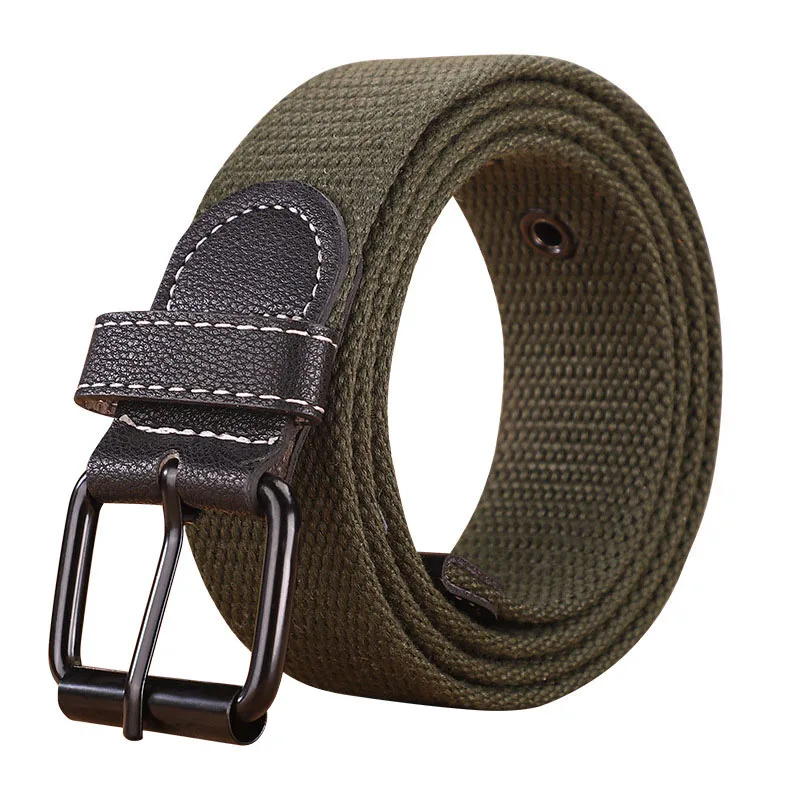 Hot Selling Unisex Canvas Belt Quality Retro Alloy Pin Buckle Men Belt Outdoor Military Training Thickening Canvas Casual Belt