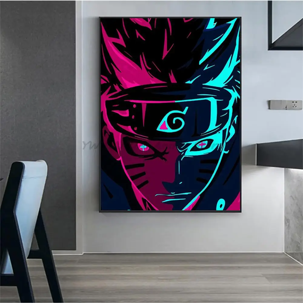 

naruto Colourful anime figure Canvas paintings Prints Japanese Manga Cool Wall poster Pictures Room Decoration affiche murale