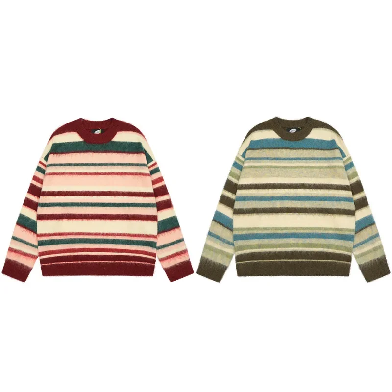 Tangshu модный осенний новый вязаный свитер для пар винтажный повседневный топ из