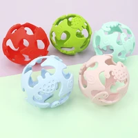 food grade silicone dinosaur 3d stereo tooth gel yoga hand catch ball creative teether baby puzzle molar toy