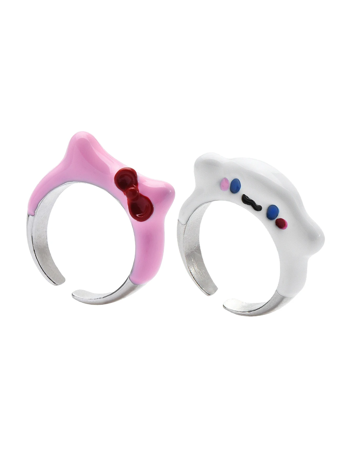 2 шт. кольцо Hello Kitty для женщин аниме мультяшный кавайный Коричный палец ювелирные