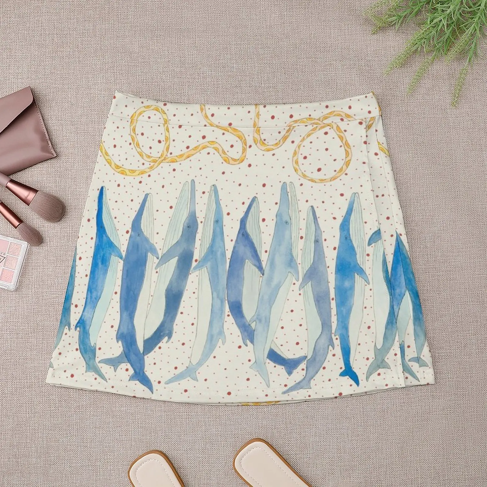 Мини-юбка Fin Whales Praying корейская одежда микро-мини-экстрим для женщин