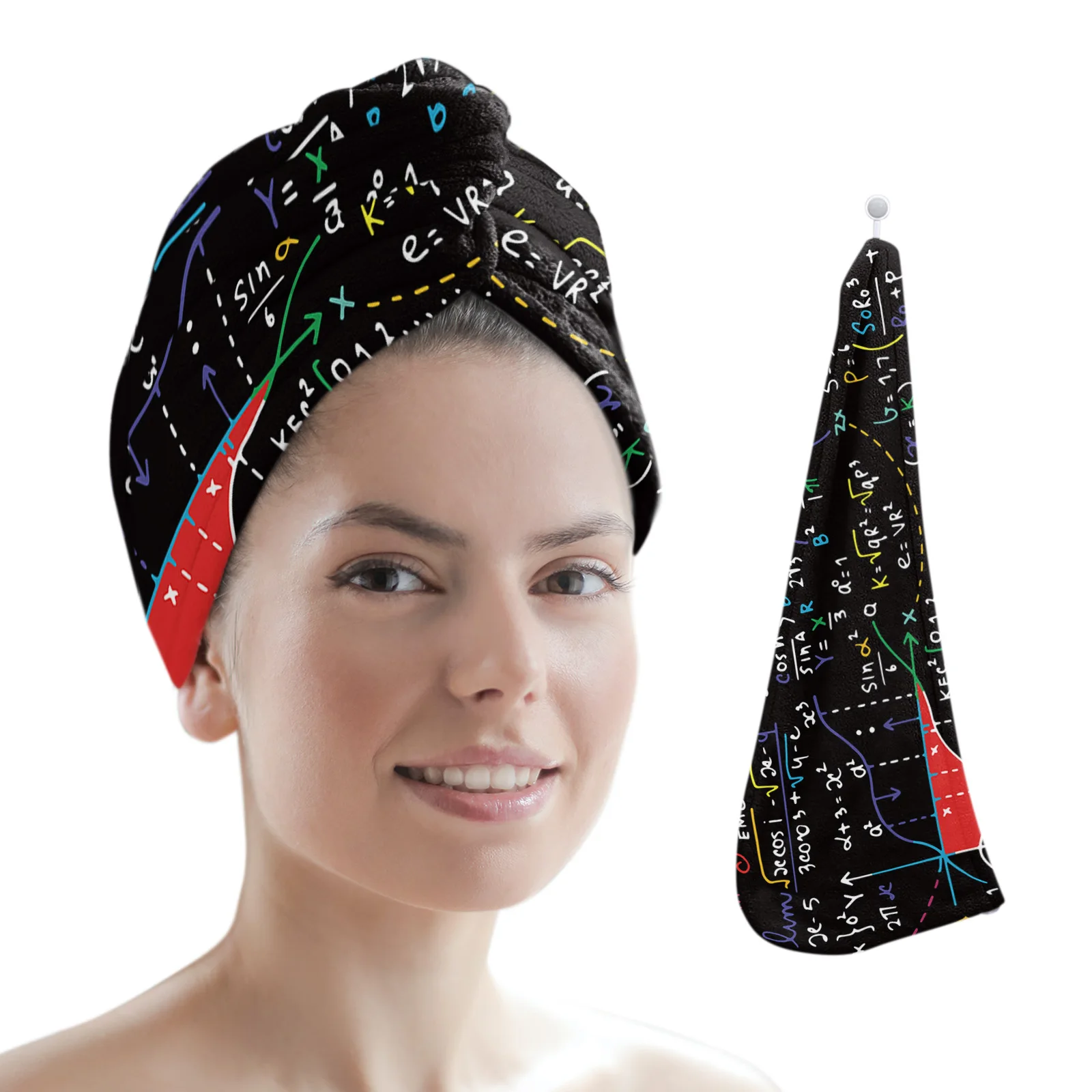 

Mathematics Formula Chart Women Hair Drying Hat Quick-dry Hair Towel Cap Hat Bath Hat Microfiber Towel Cap
