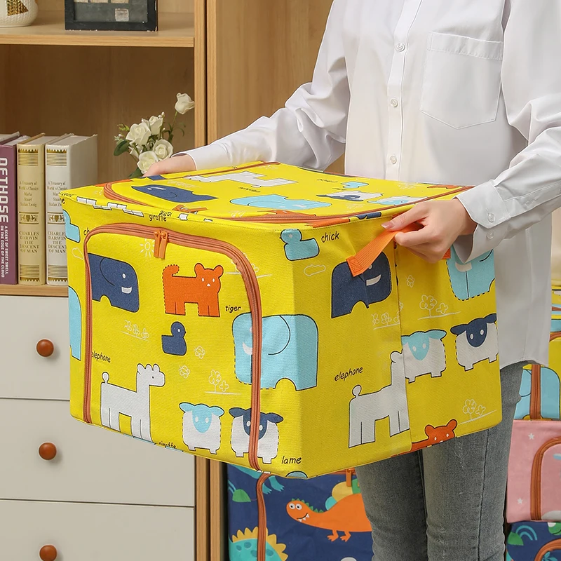 Cute Fabric Storage Box Foldable Clothes Bag Laundry Blanket Pillow Toy Storage Cabinet Pet House Toolbox Car Trunk Organizer