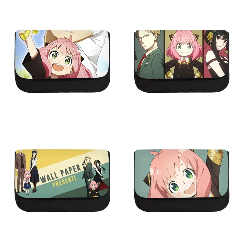 

Сумка для канцелярских принадлежностей с героями аниме SPY×FAMILY, модный трендовый треугольный трехмерный пенал, детский подарок с мультяшным...