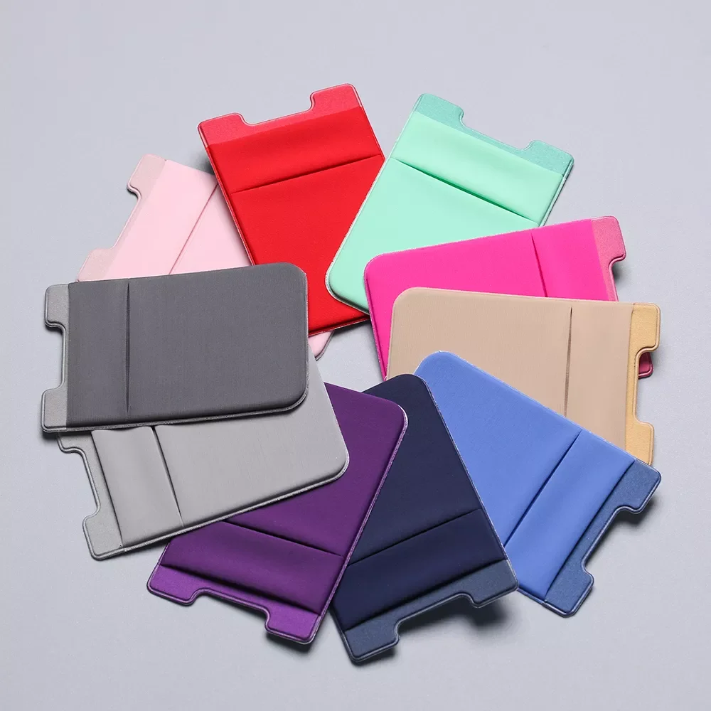 Adhesive Sticker Phone Pocket Stick On Card Wallet High Quality Stretchy Cell Phone Credit Card Sleeve Pouch