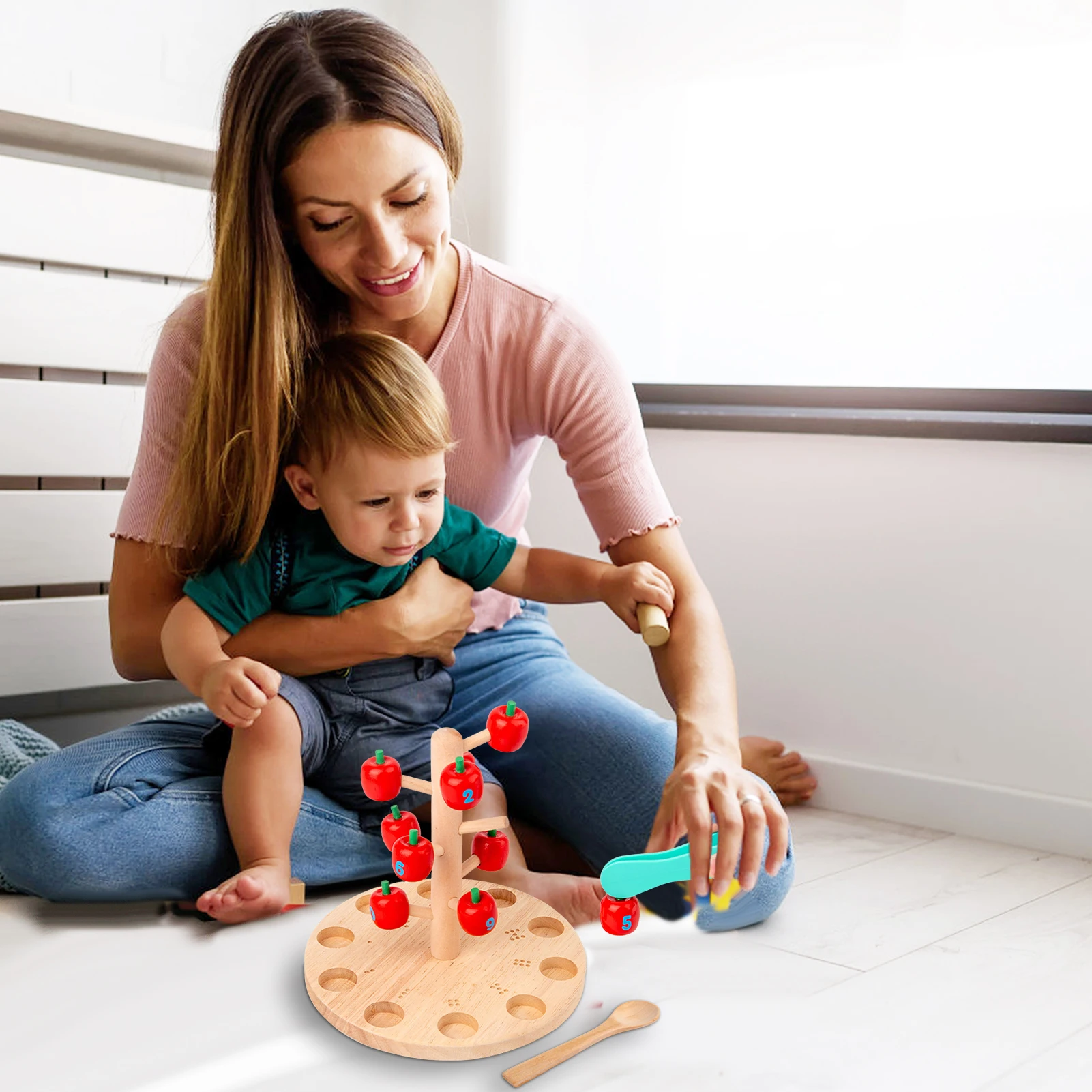 

Montessori Math Toy Digital Picking Apple Toy Educational Math Game Fine Motor Number Board Game Kids Learning Toys