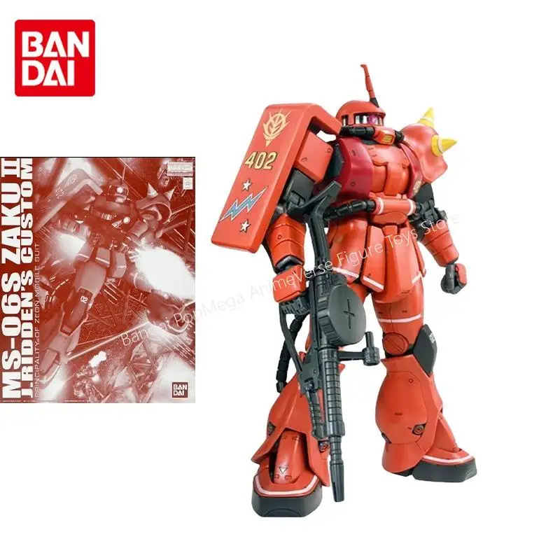 Фото Оригинальный комплект модели Bandai Gundam, аниме-фигурка PB MG 1/100 MS-06FS ZAKU II J.RIDEN'S CUSTOM, экшн-фигурки, игрушки, подарок для детей №1
