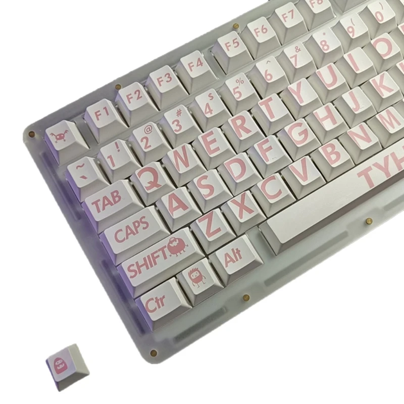 132Keys Big Letter Keycap For Mx  Mechanical Keyboard Vibrant Pink Color Drop Shipping