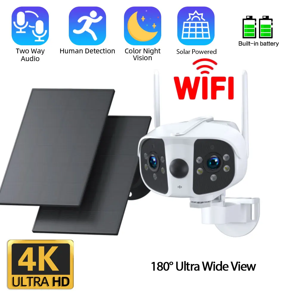 

Беспроводная IP-камера видеонаблюдения, 4K, 8 Мп, 180 °