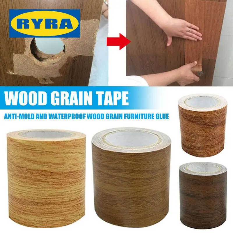 

Wood Grain Tape Sofa Repair Duct Tape Self Adhesive Fix Patch Skirting Waist Line Furniture Renovation Home Decor Improvement