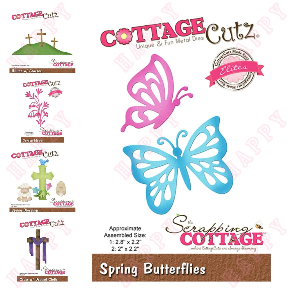 

Metal Cutting Dies Spring Butterflies Blessings Crosses Garden Flower Decoration For DIY Scrapbooking Diary Album Paper Template