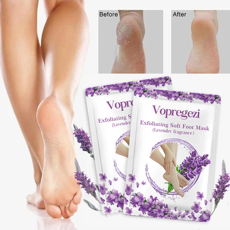 

Vopregezi 1/2Pair Exfoliating Foot Masks Pedicure Socks Exfoliation Scrub Remove Dead Skin Heels Peeling Foot Whitening Mask