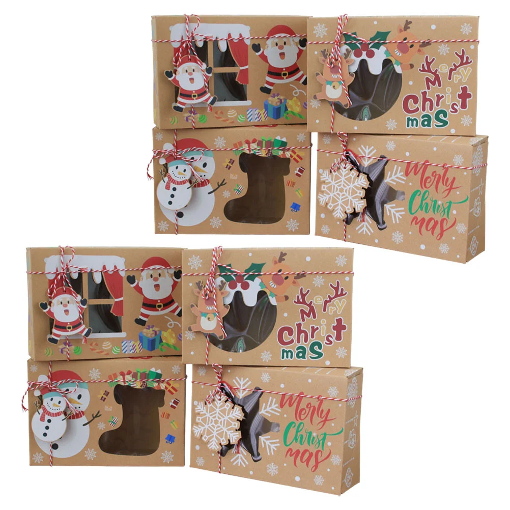 

8pcs Christmas Candy Boxes Merry Christmas Packing Boxes Xmas Small Gift Boxes