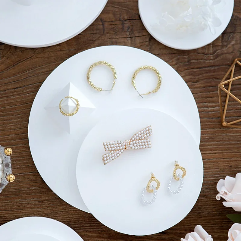 Белый пластырь ювелирные изделия серьги ожерелье кольцо набор для фотосъемки