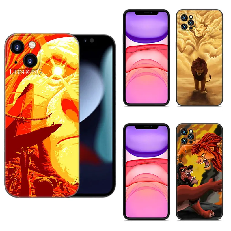 Черный силиконовый чехол The King Lion Simba для Apple iPhone 12 13 Mini 11 14 15 Pro Max 7 8 Plus X XR XS SE 2020 2022