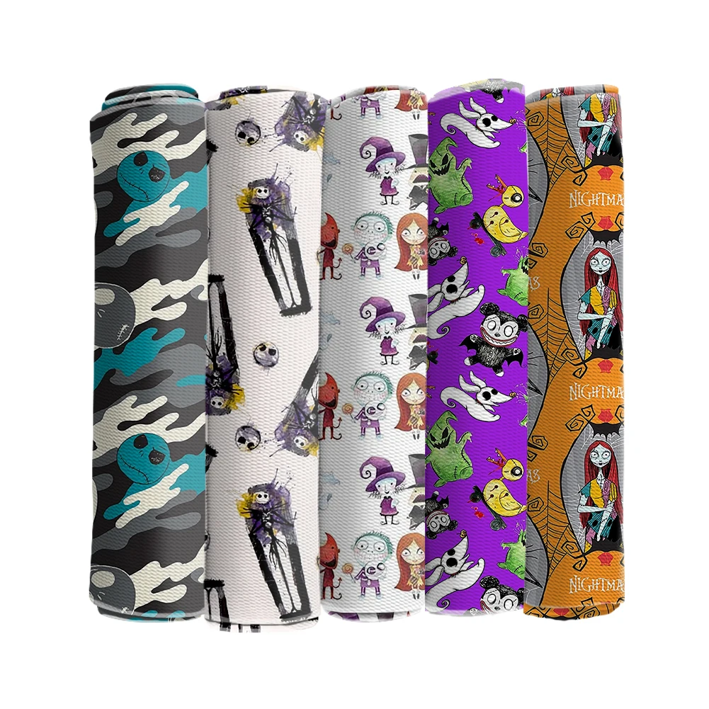 

The Nightmare Before Christmas Disney Fabric Printed Bullet Textured Liverpool Patchwork Tissue Kids home textile 50*145cm
