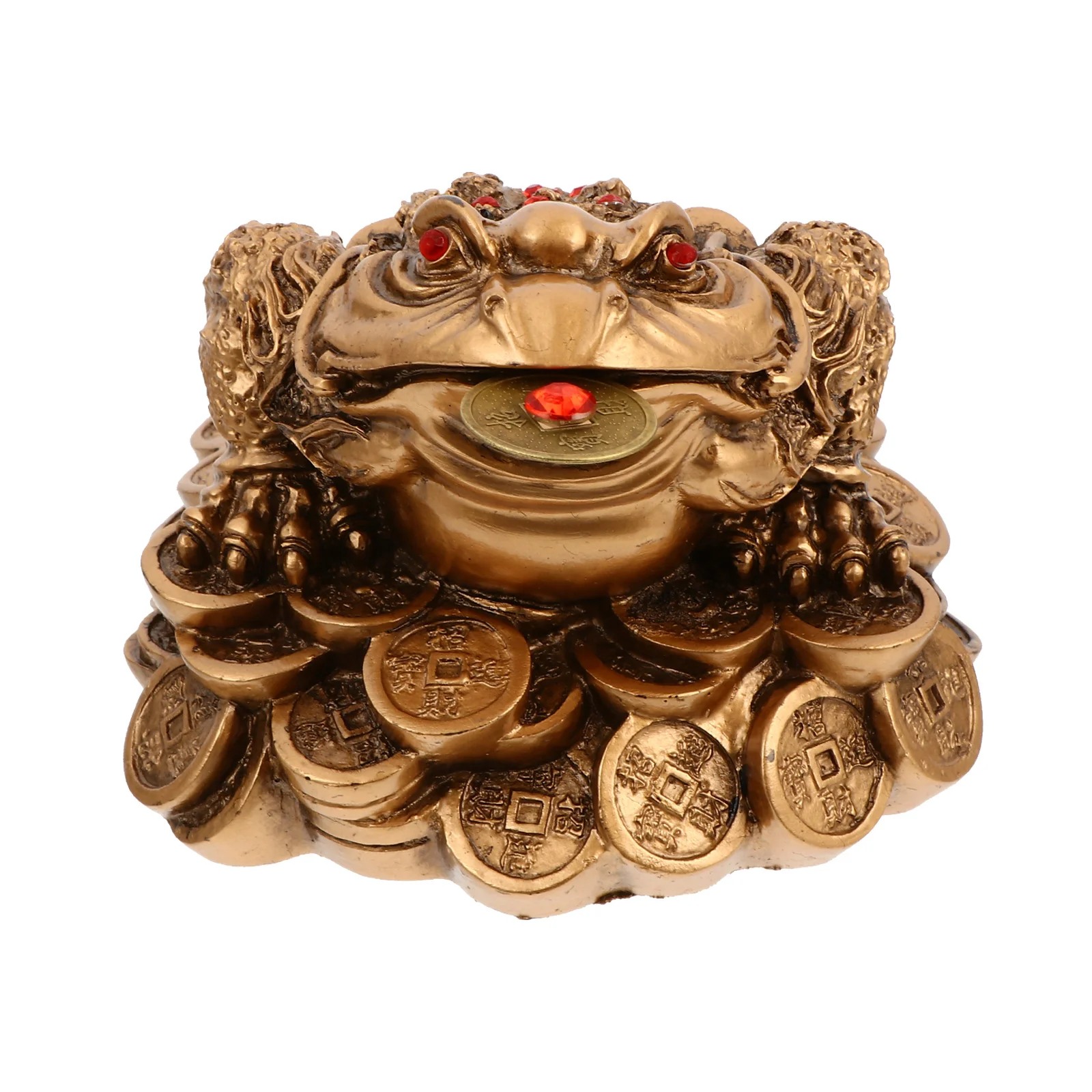 

Chinese Coins Golden Toad Ornament Decor Statue Wealth Figurine Desktop Tabletop Sculpture Decoration