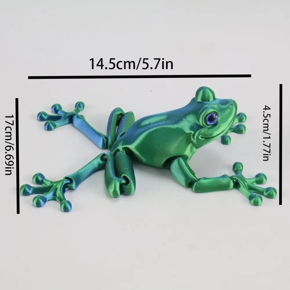 PLA 3D печатная модель лягушки, многошарнирная подвижная мини-кукла-лягушка, сплошной цвет, шарнирная фигурка животного, украшение для рабочего стола (art.: 3920cf5fb6930) - 3920cf5fb6930