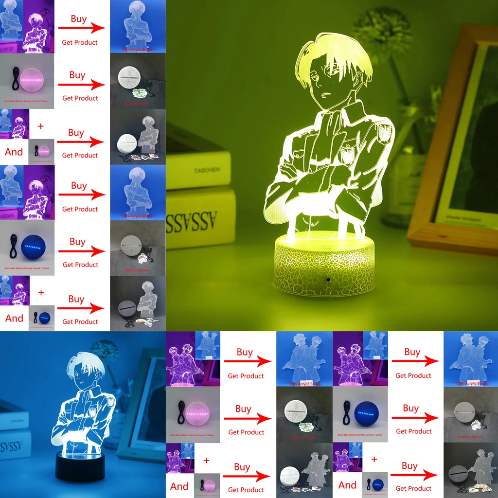 Светодиодный ночсветильник из аниме атака на Титанов лампа для заката декора