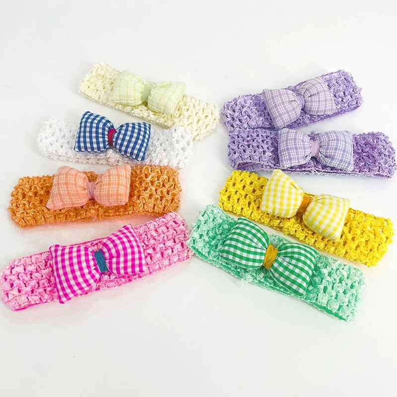 

Baby Girls Headband Toddlers Kids Infants Crochet weave Hairband & Chiffon flowers Headbands Children hair Accessories
