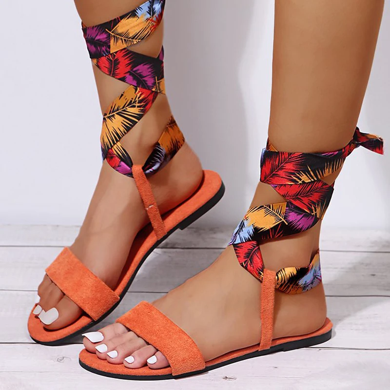 

2022 Summer Women's Strap Sandals Women's Open Toe Shoes Outdoor Beach Fashion Ladies Flat Sandals Kobiety Sandały