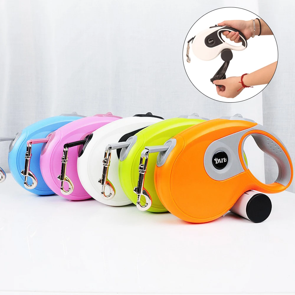 

With Accessories For Dog Roulette Dispenser Collar Leash Dog Lead Leashes Dogs Leash Pet Retractable Cats Poop Harness Bag