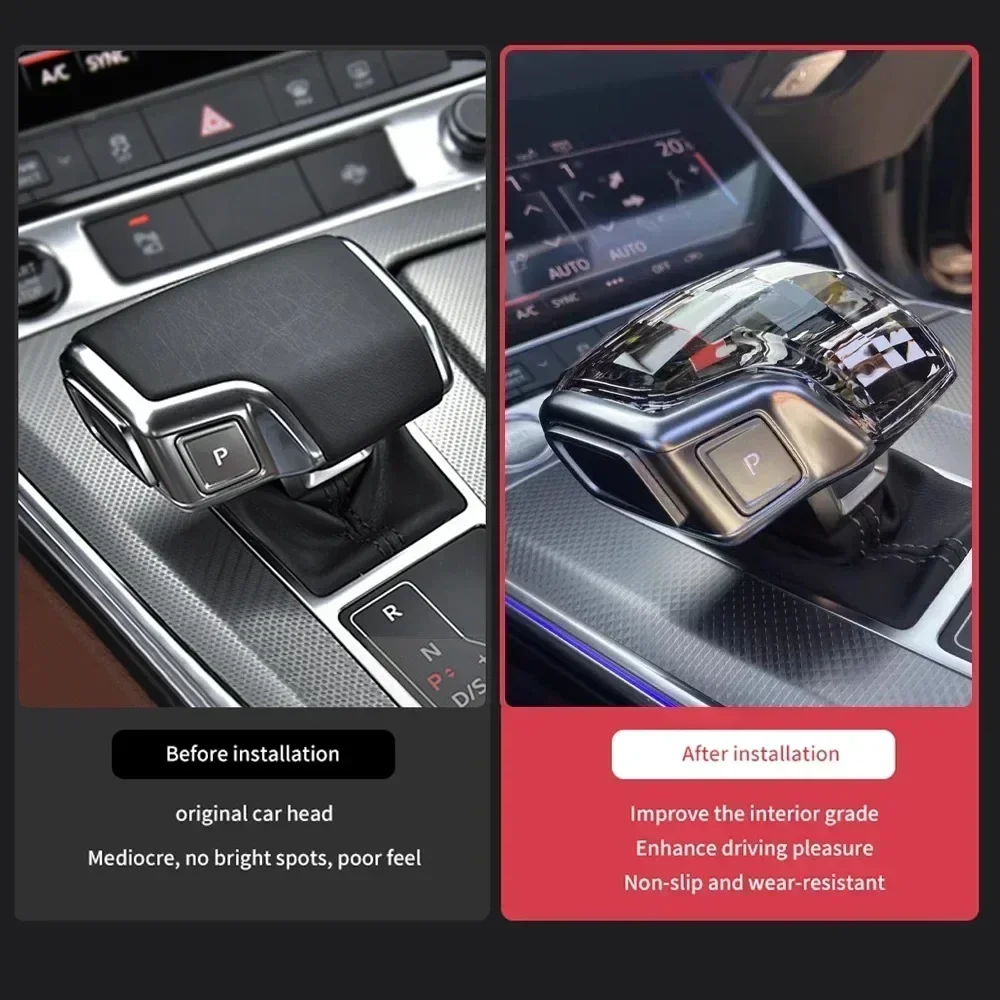 Накладка на ручку переключения передач из хрусталя для Audi (правый руль) для Audi Q7 A6 SQ5 A5 A4 S4 RS5 RS6 A7 SQ8 2016-2022 (art.: 3920d92bb2632) - 3920d92bb2632