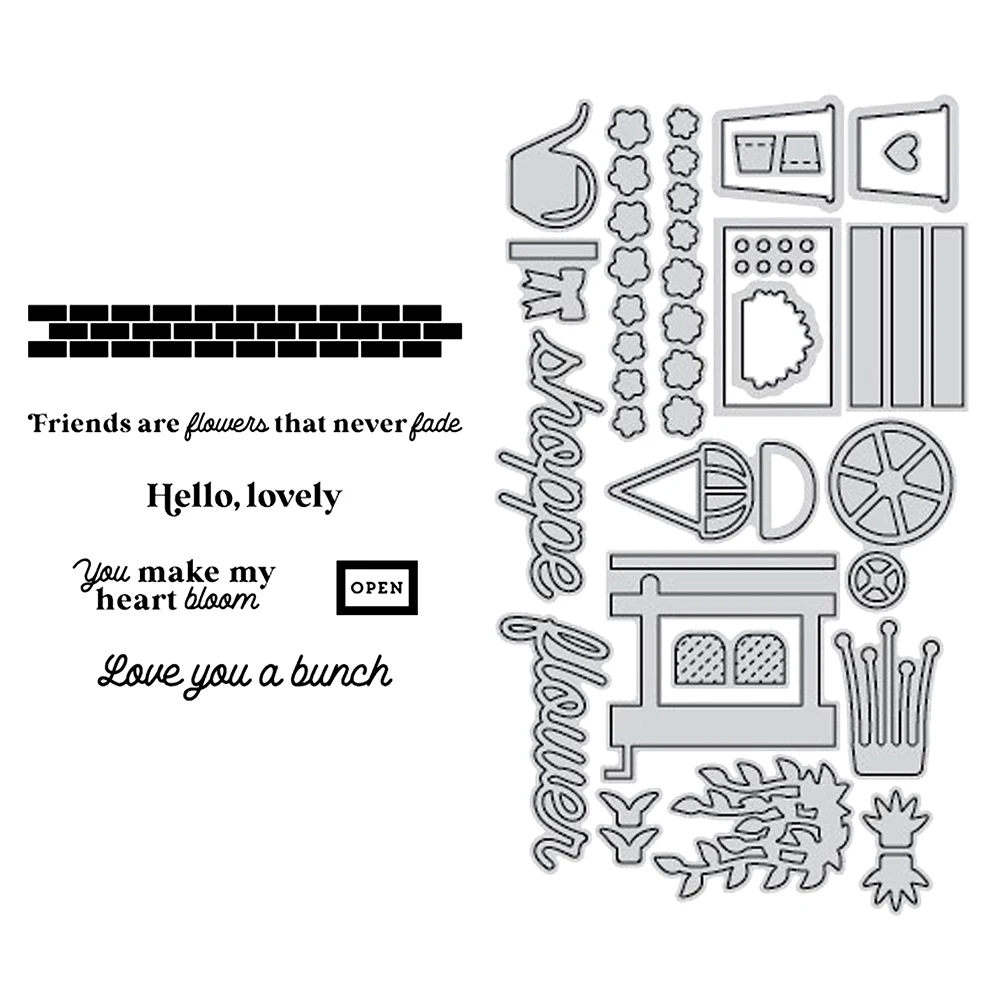 Цветочный магазин штампы и штампы с узором кирпича прозрачные штампы для «сделай сам» Скрапбукинг Фотоальбом бумага декоративные поделки изготовление карт 31