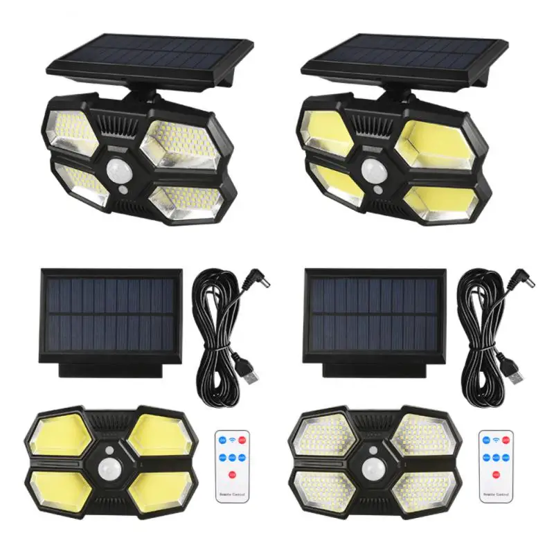 

Solar Lights 180/208 LED Outdoor Motion Sensor Lights IP65 Waterproof With Remote Control Wall Lamp Security Lighting For Garden