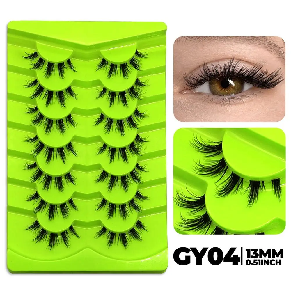 7 пар больших глаз лисьи ресницы сказочный перекрестный кластер прозрачная лента