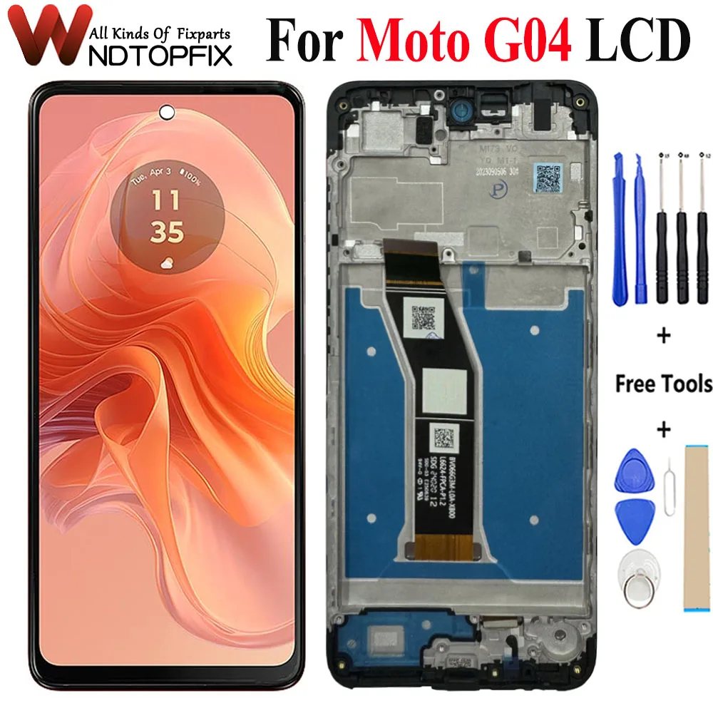 Новый протестированный дисплей 6 56 дюйма для Motorola MOTO G04 XT2421-2 ЖК-дисплей дигитайзер