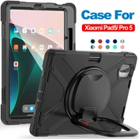 for xiaomi mi pad 5 pro case silicone kids protective cover for xiaomi pad 5 case shockproof tablet with ring stand strap funda