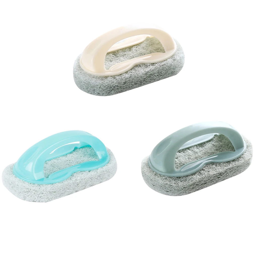 

Kitchen Cleaning Bathroom Toilet Glass Wall Cleaning Bath Brush Plastic Handle Sponge Bottom Bathtub Brush Window Cleaner Tool