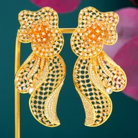 soramoore luxury big pendant earrings for women wedding geometric earring brincos female diy fashion jewelry gift high quality