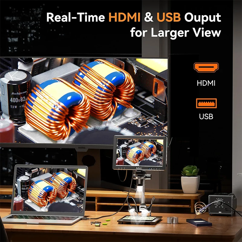 Elikliv EDM9 Max 10 1 &quotHD IPS HDMI цифровой микроскоп 1500X 20MP ЖК-дисплей паяльный для ремонта