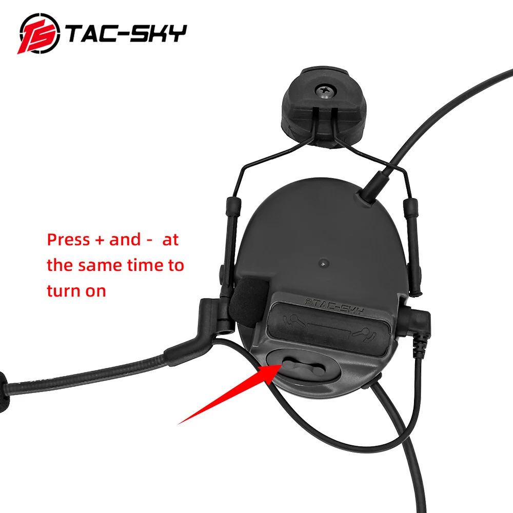TAC-SKY COMTAC III Tactical Helmet ARC Stand Outdoor Hunting Headphone Noise Cancelling Sports Tactical Walkie Talkie