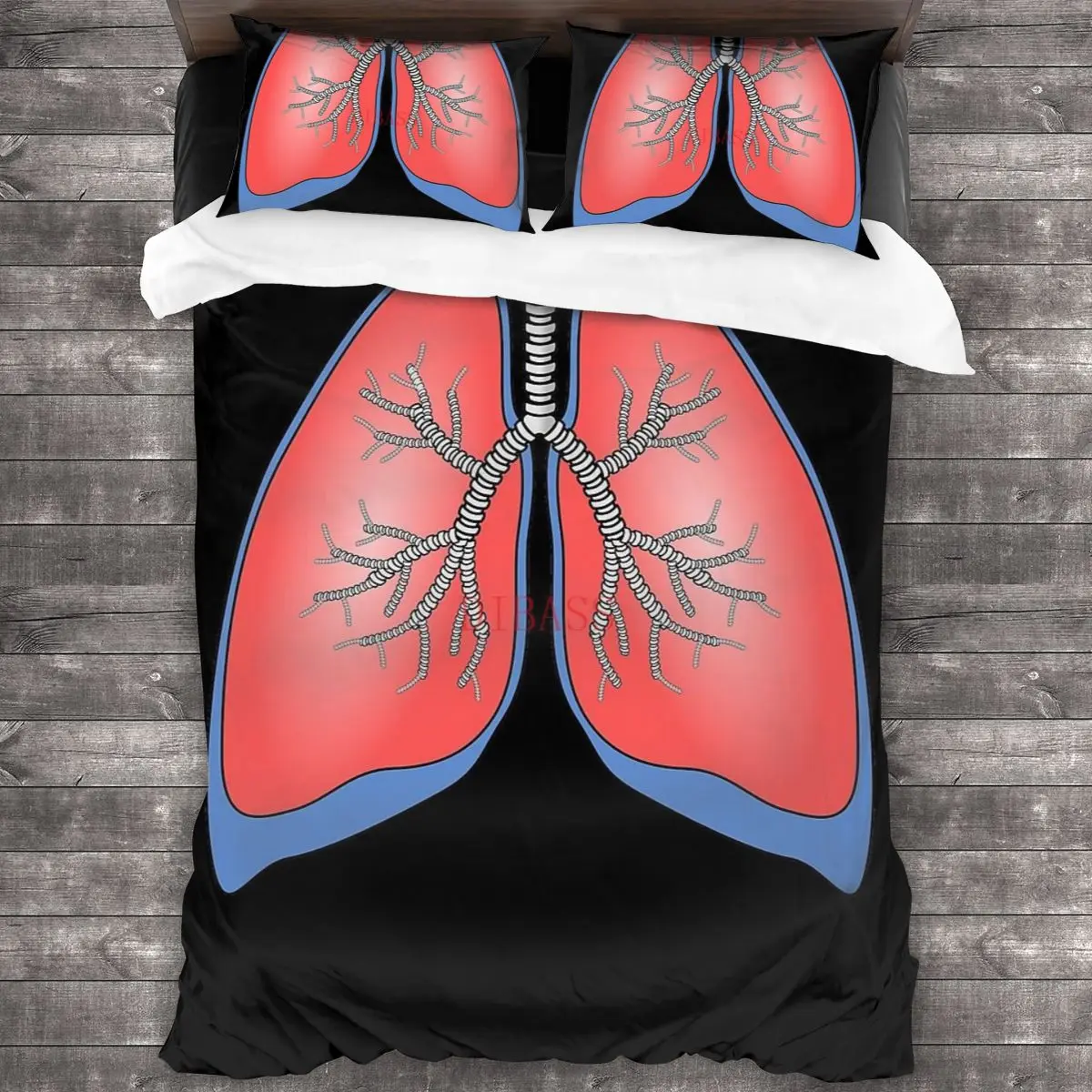

Lungs T-Shirt - Healthy Funny Tee Soft Microfiber Comforter Set with 2 Pillowcase Quilt Cover With Zipper Closure