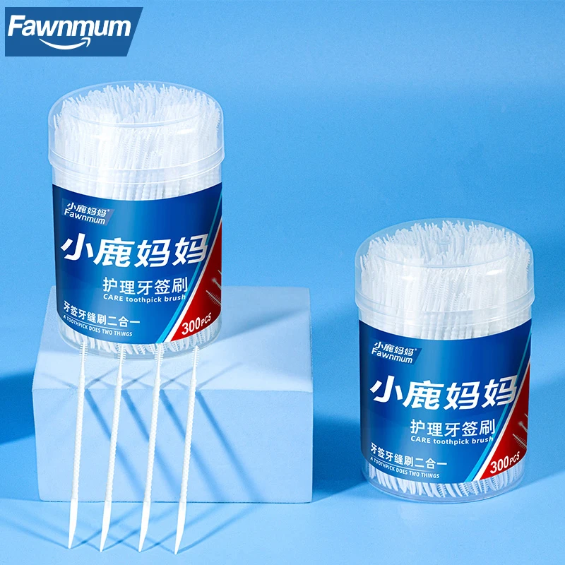 Двусторонние палочки для зубной нити FAWN MUM 300 шт. пластиковый материал взрослых