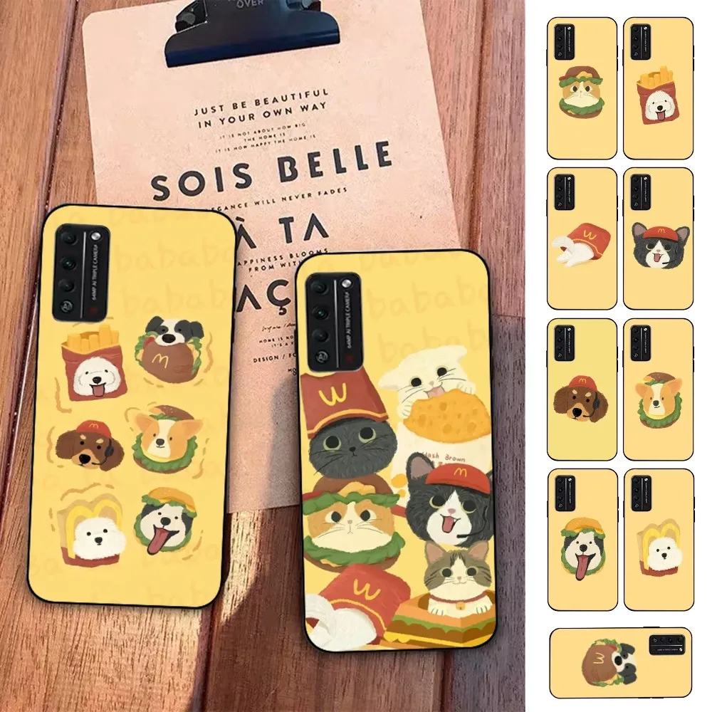 Hamburger Cute Animal Phone Case For Huawei Honor 10 lite 9 20 7A 9X 30 50 60 70 pro plus Soft Silicone Cover