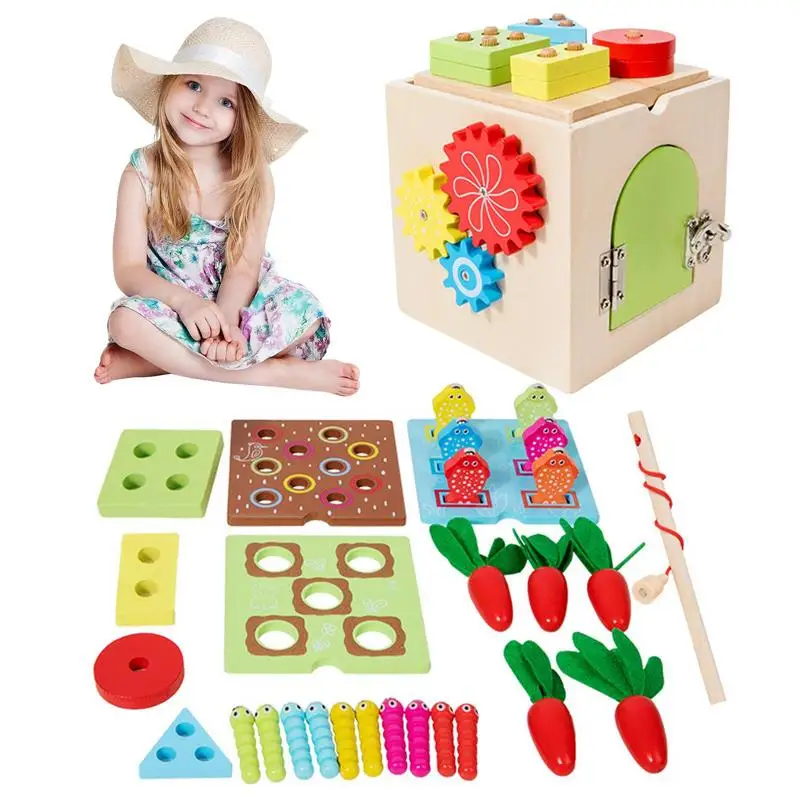 

Wooden Activity Cube For Toddlers 9 In1 Shape Sorter Montessori Educational Toys Baby Ages 3 And Up Learning Toys