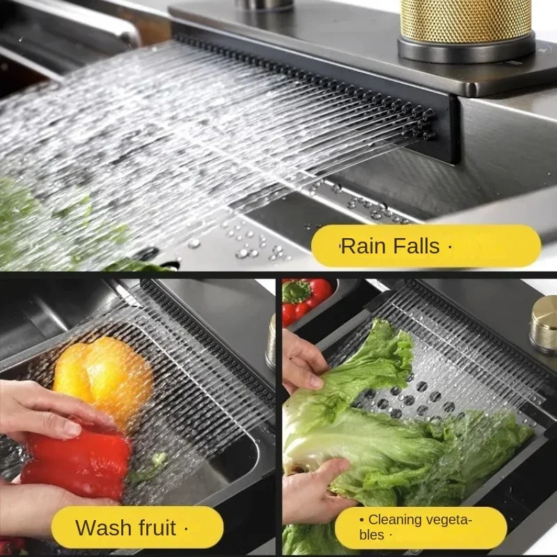 Раковина Raindance из нержавеющей стали 304 черная раковина Водопад большая с одной