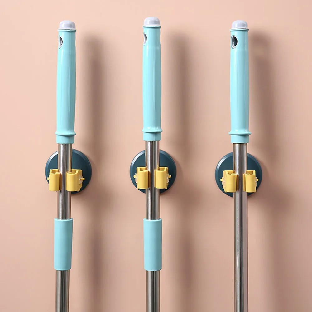 

Multi-Purpose Hooks Mop Holder Wall Mounted Mop Organizer Broom Hanger Hook Kitchen Bathroom Waterproof Wall Hook