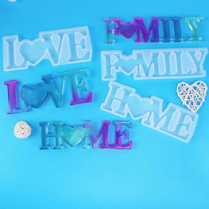 

Home Love Family Resin Moulds Silicone Word Sign Moulds Epoxy Word Casting Moulds for DIY Table Home Office Valentine's