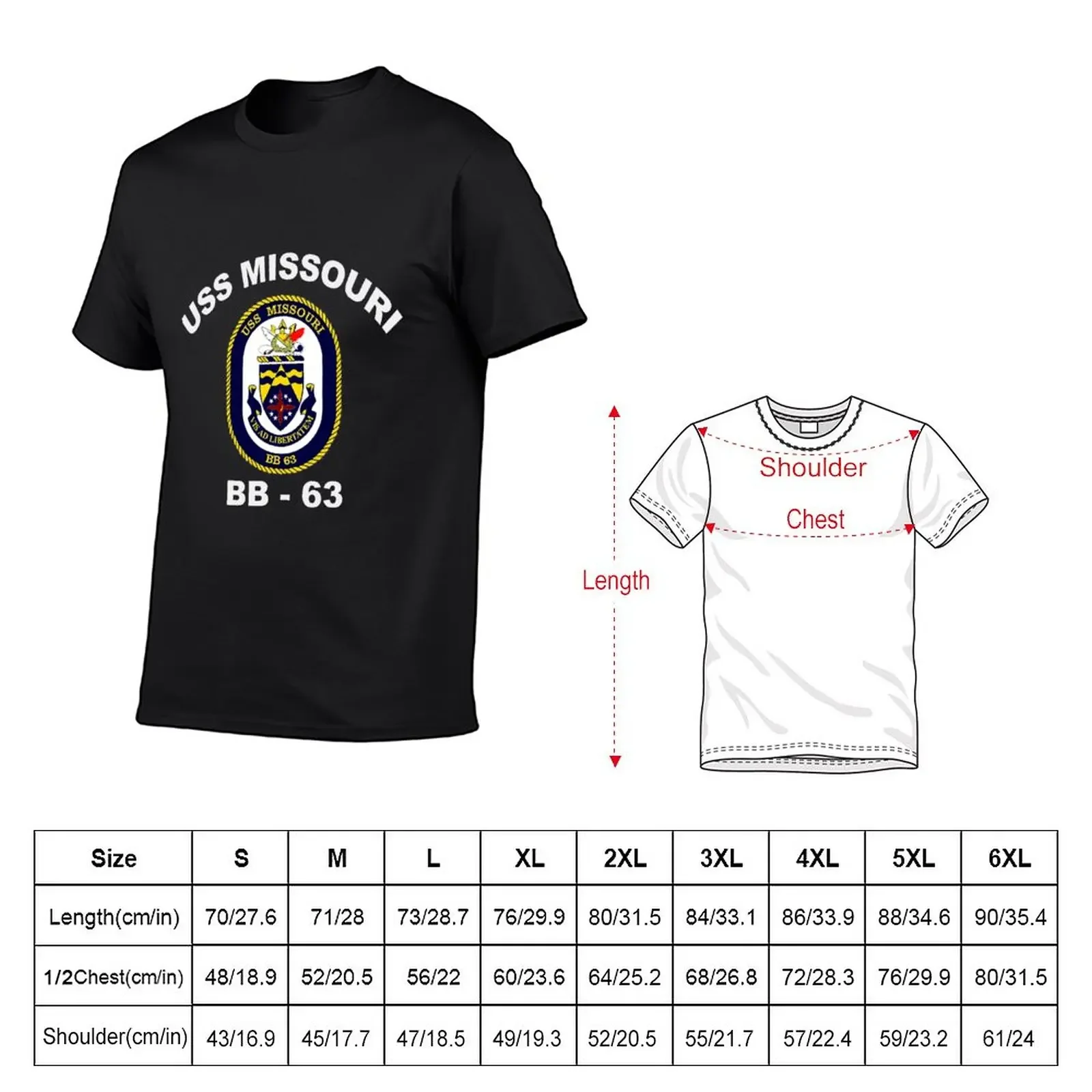 New USS Missouri (BB-63) Crest for Dark Colors T-Shirt graphic t shirts custom shirt tees heavyweight men