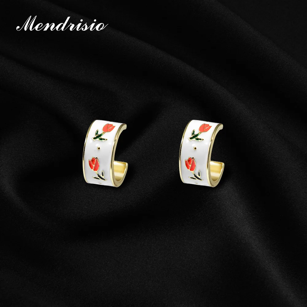 

2022 New Vintage Earrings For Women White Metal Ethnic Style Flower Sweet Cute Girl Earrings Gift Temperament Woman Jewelry