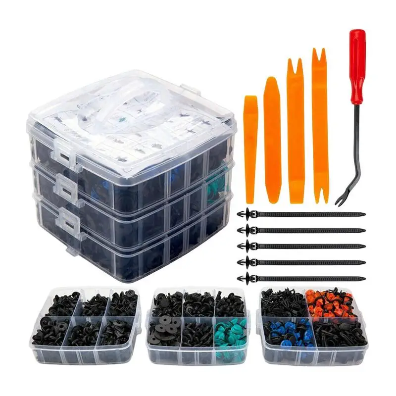 

Автомобильный фиксатор набор зажимов 635 штук бампер панель заклепки ассорти с контейнером для Хранения Портативные винты нажимные фиксаторы Набор для