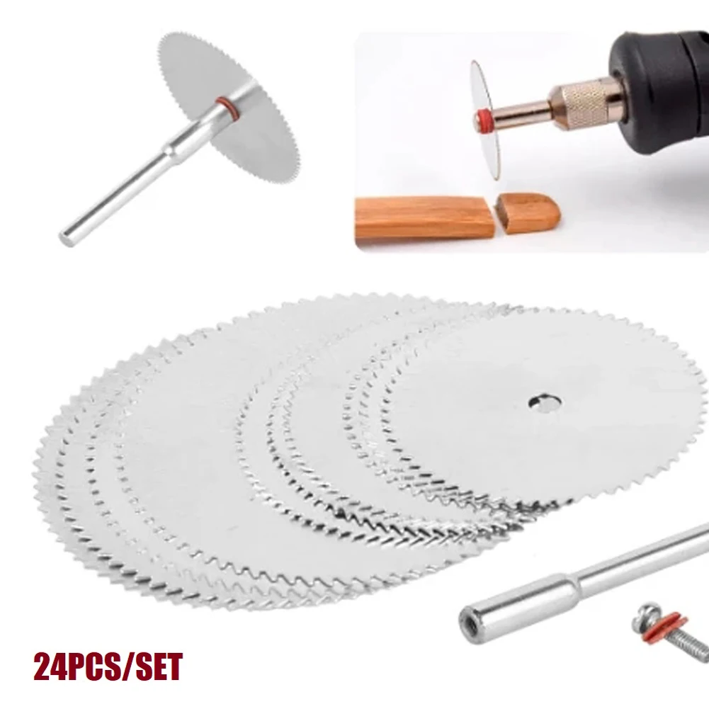 

24Pcs Set Circular Saw Blade Electric Grinding Cutting Disc Rotary Tool For Dremel Metal Cutter Power Tool Wood Cutting Tool