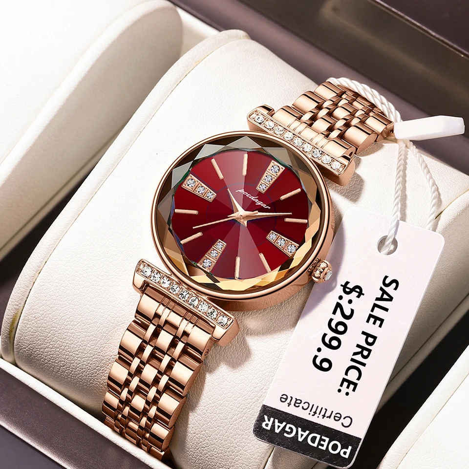 POEDAGAR Luxury Watches For Ladies Top Brand Stainless Steel Waterproof Quartz Female Wrist Watch Relogio Feminino Girl Gift+box