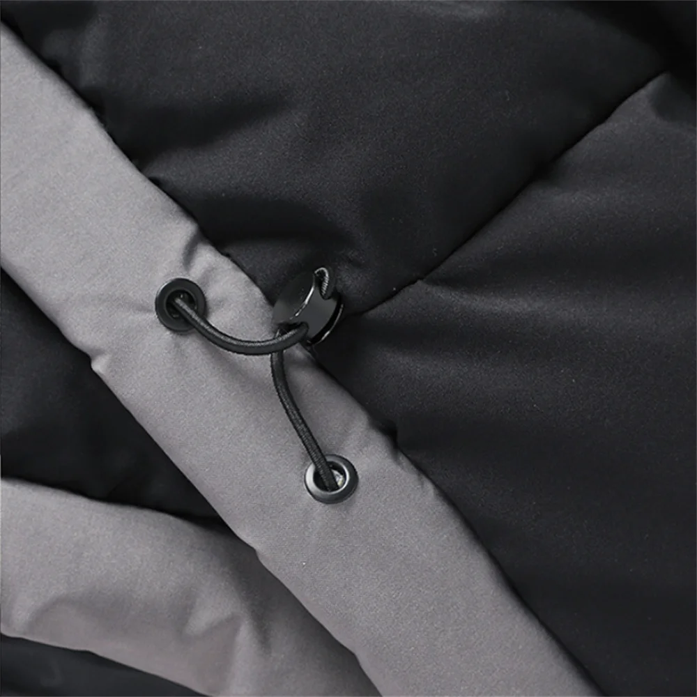 2022 Winter New Men's Stitching Down Jacket Fashion Loose Casual Plus Size Thickened Men's Warm Hooded Thick Coat